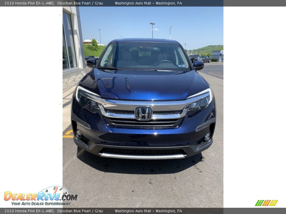 2019 Honda Pilot EX-L AWD Obsidian Blue Pearl / Gray Photo #3