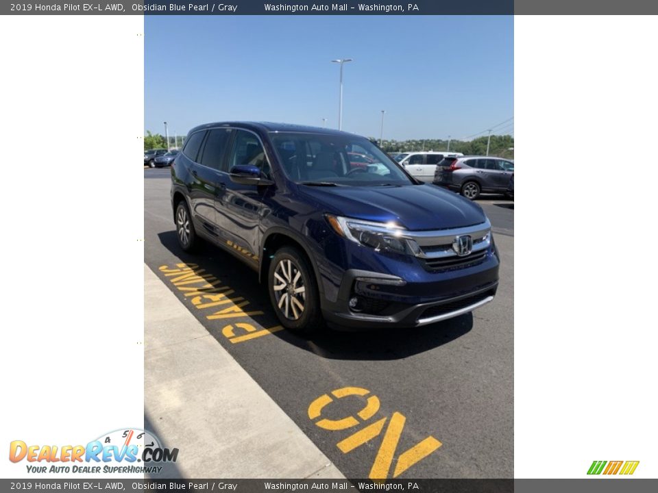 2019 Honda Pilot EX-L AWD Obsidian Blue Pearl / Gray Photo #4