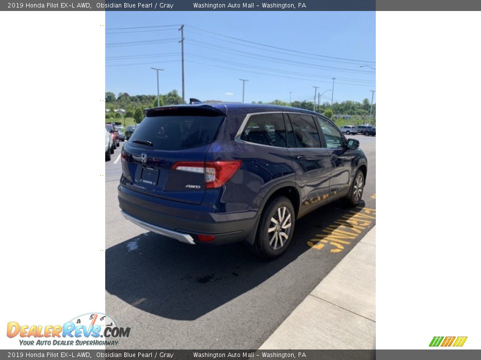2019 Honda Pilot EX-L AWD Obsidian Blue Pearl / Gray Photo #5