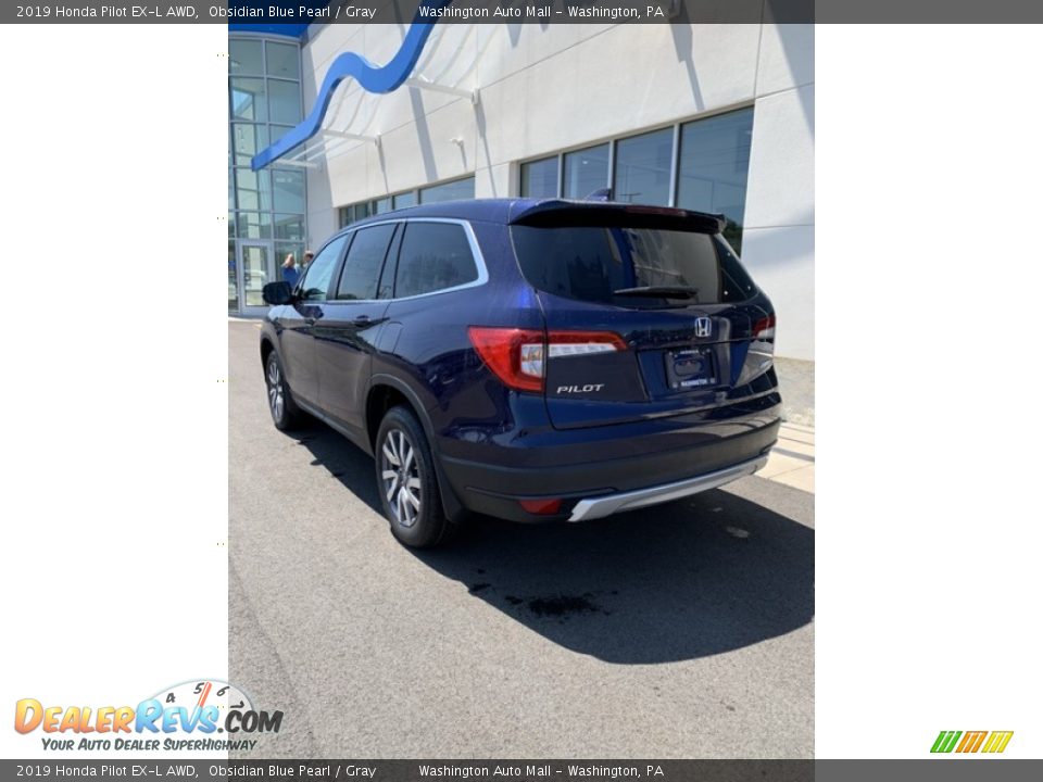 2019 Honda Pilot EX-L AWD Obsidian Blue Pearl / Gray Photo #7