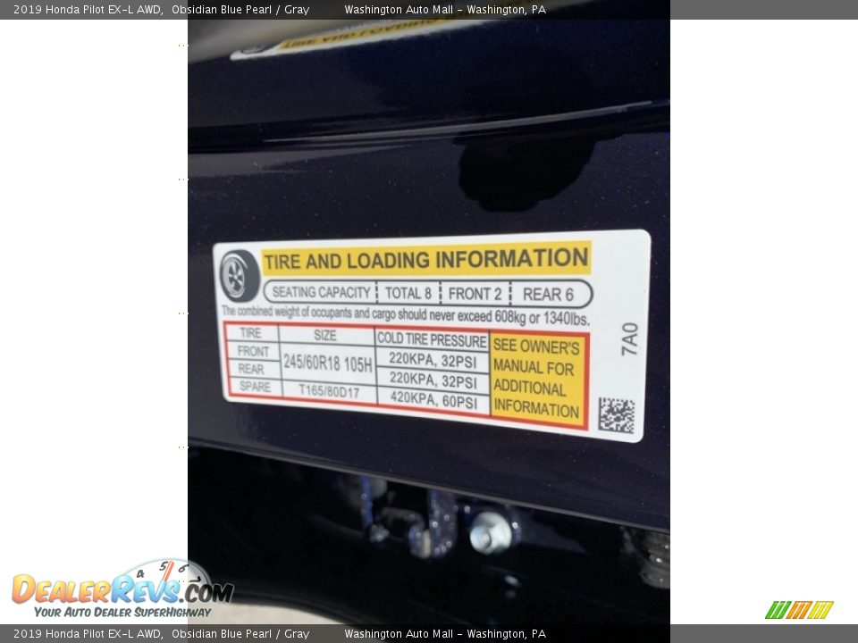 2019 Honda Pilot EX-L AWD Obsidian Blue Pearl / Gray Photo #13
