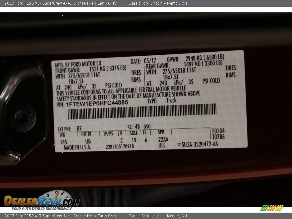 2017 Ford F150 XLT SuperCrew 4x4 Bronze Fire / Earth Gray Photo #23