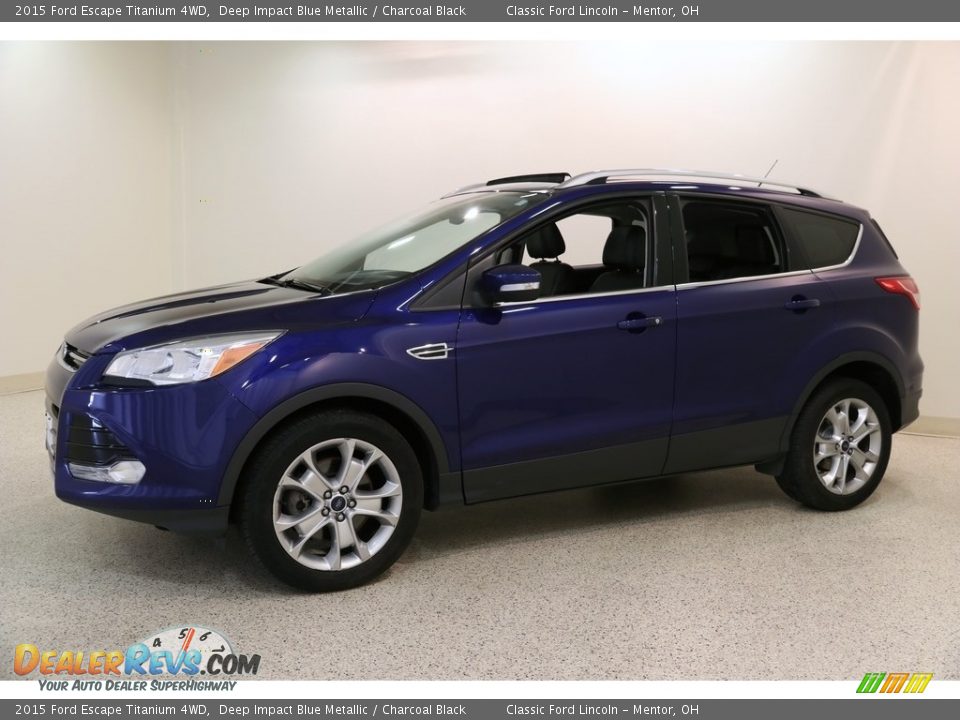 2015 Ford Escape Titanium 4WD Deep Impact Blue Metallic / Charcoal Black Photo #3