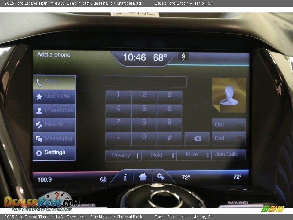 2015 Ford Escape Titanium 4WD Deep Impact Blue Metallic / Charcoal Black Photo #12