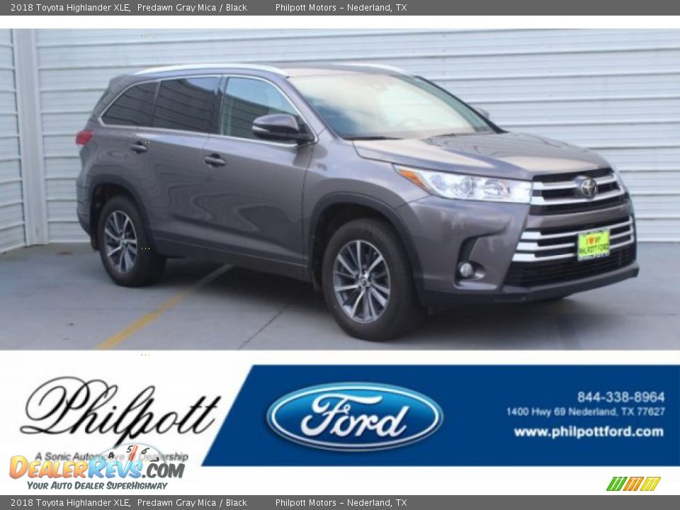 2018 Toyota Highlander XLE Predawn Gray Mica / Black Photo #1
