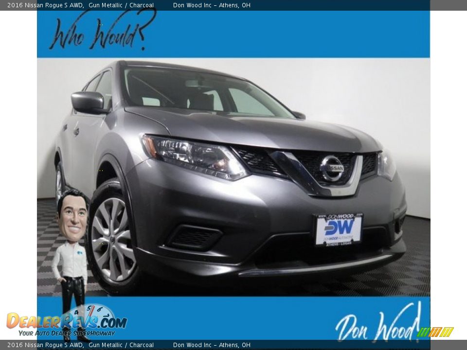 2016 Nissan Rogue S AWD Gun Metallic / Charcoal Photo #1