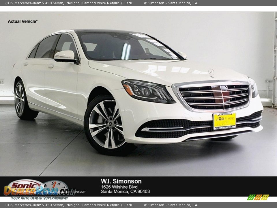 2019 Mercedes-Benz S 450 Sedan designo Diamond White Metallic / Black Photo #1