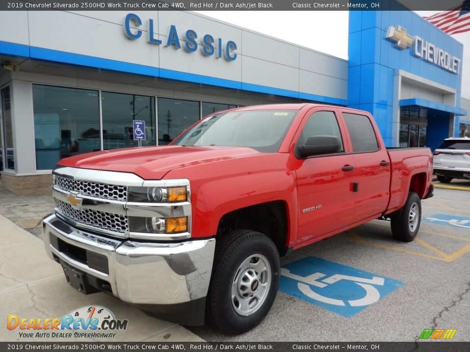 2019 Chevrolet Silverado 2500HD Work Truck Crew Cab 4WD Red Hot / Dark Ash/Jet Black Photo #1
