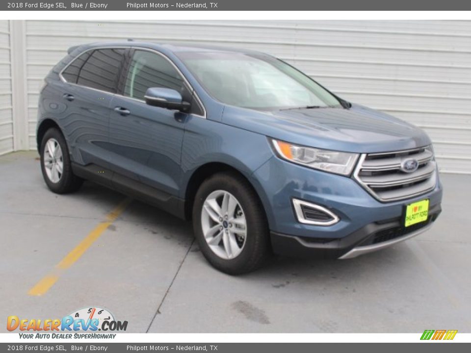 2018 Ford Edge SEL Blue / Ebony Photo #2