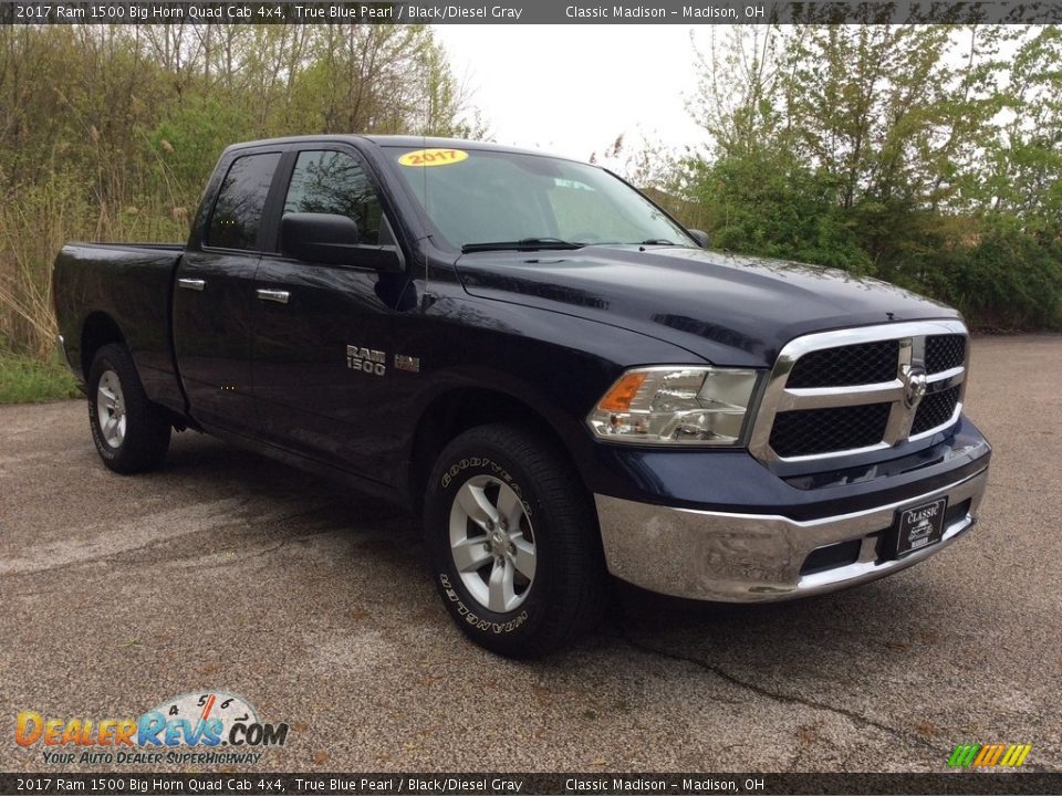 2017 Ram 1500 Big Horn Quad Cab 4x4 True Blue Pearl / Black/Diesel Gray Photo #8