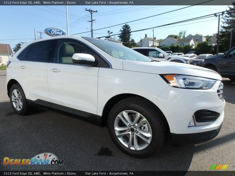 2019 Ford Edge SEL AWD White Platinum / Ebony Photo #3