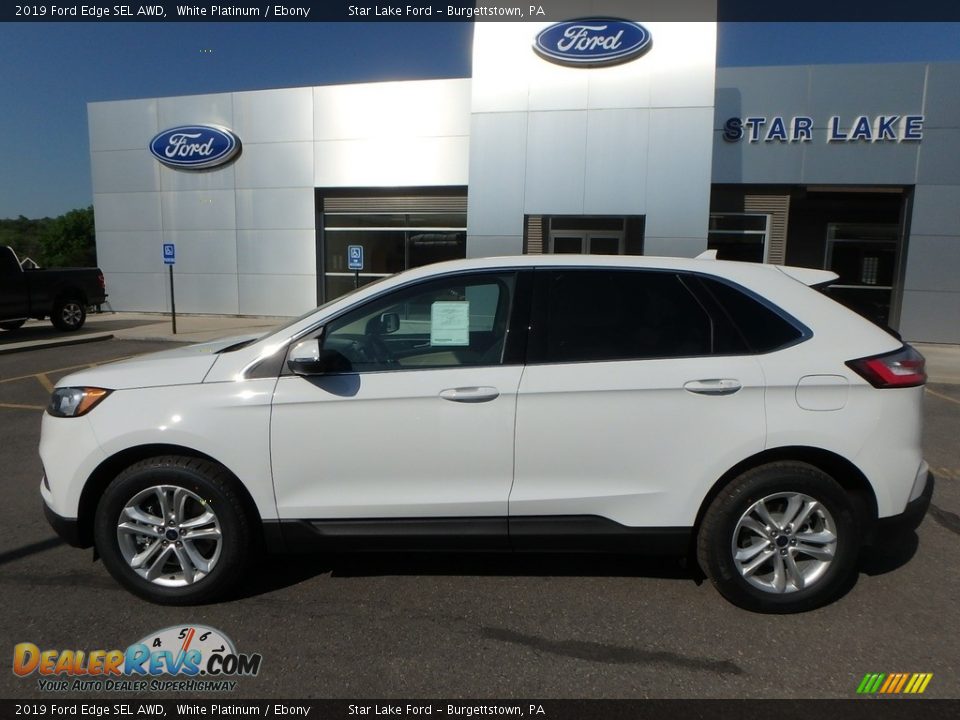 2019 Ford Edge SEL AWD White Platinum / Ebony Photo #9