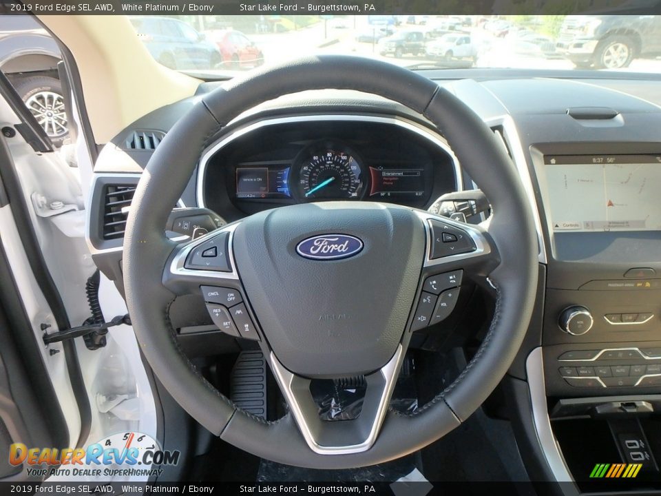 2019 Ford Edge SEL AWD White Platinum / Ebony Photo #17