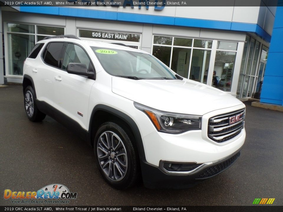 2019 GMC Acadia SLT AWD White Frost Tricoat / Jet Black/Kalahari Photo #1