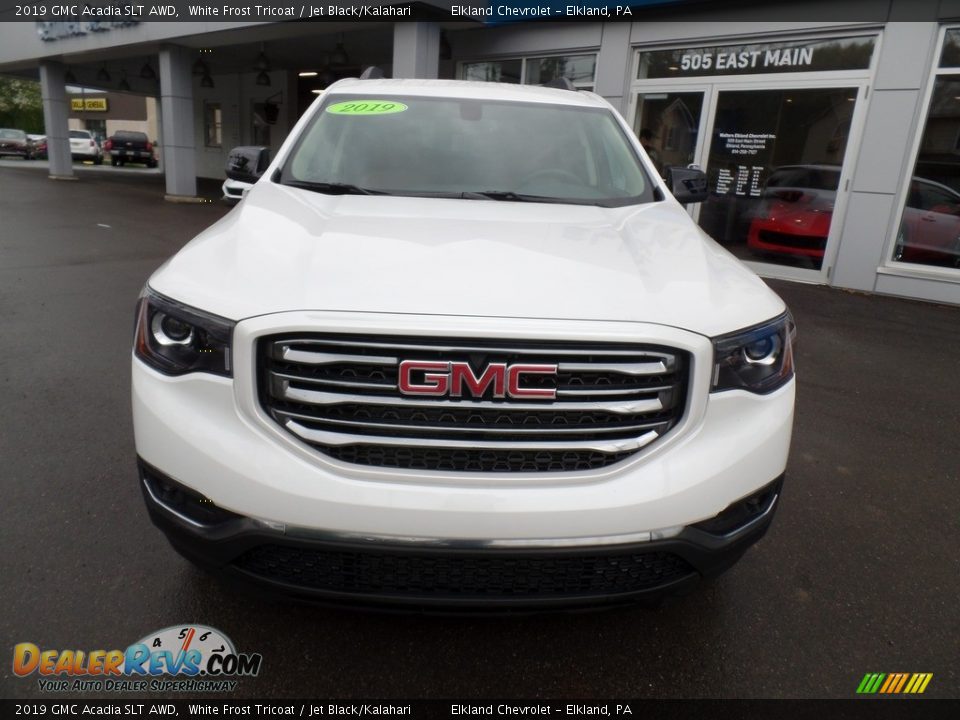 2019 GMC Acadia SLT AWD White Frost Tricoat / Jet Black/Kalahari Photo #7