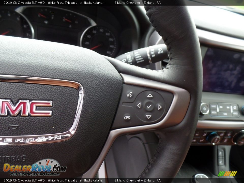 2019 GMC Acadia SLT AWD White Frost Tricoat / Jet Black/Kalahari Photo #18