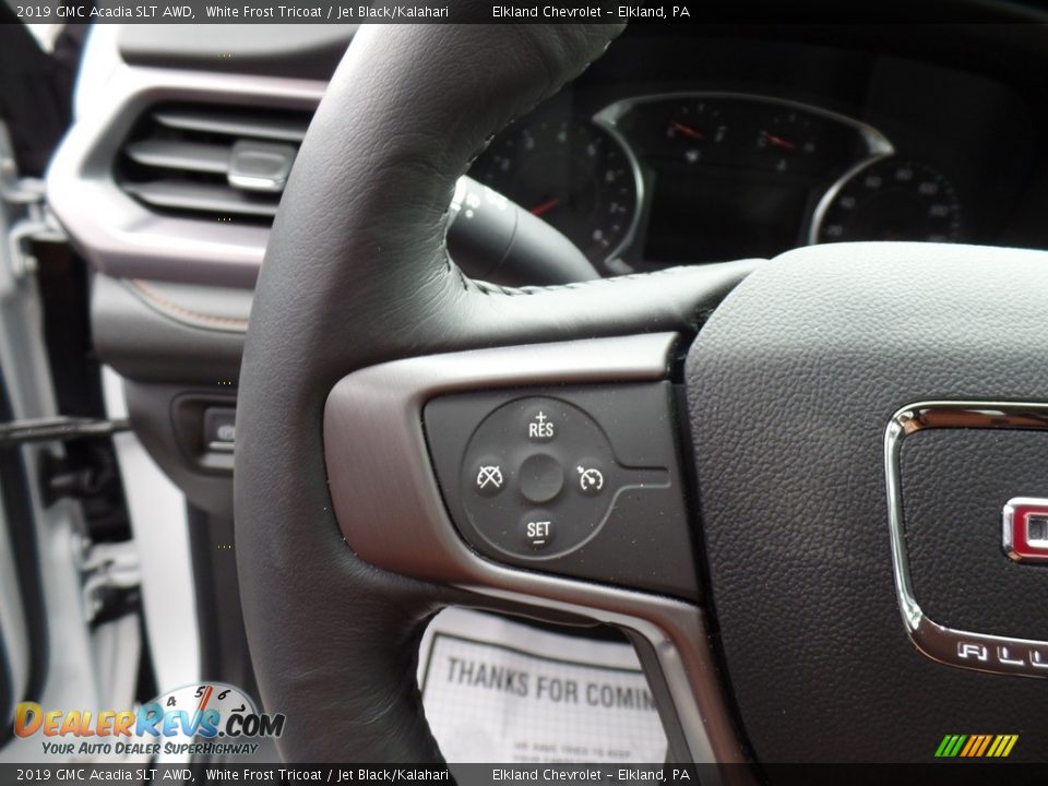 2019 GMC Acadia SLT AWD White Frost Tricoat / Jet Black/Kalahari Photo #19