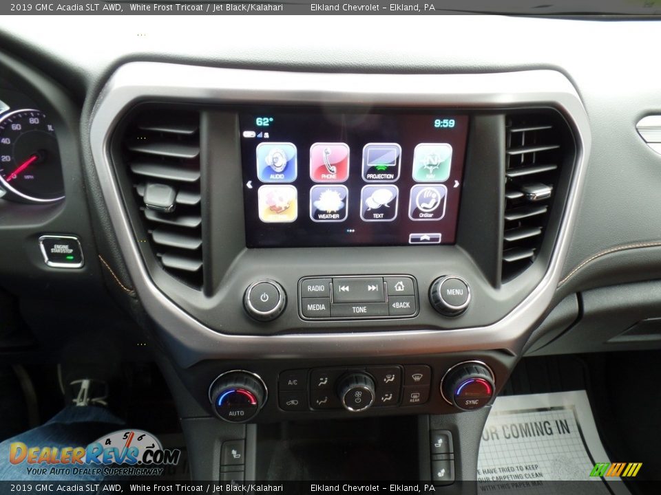 2019 GMC Acadia SLT AWD White Frost Tricoat / Jet Black/Kalahari Photo #21