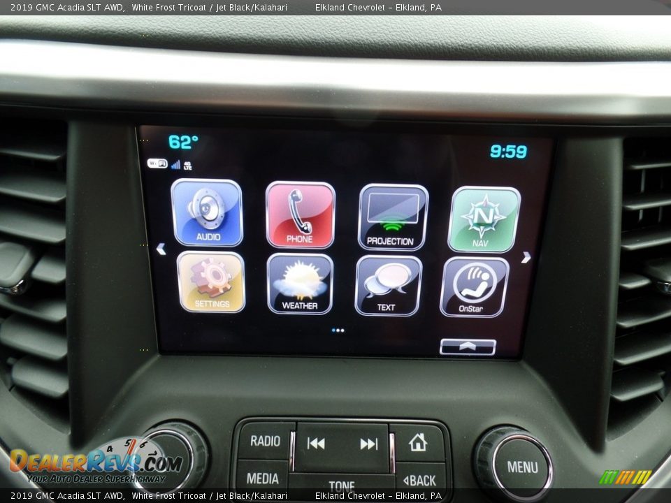 2019 GMC Acadia SLT AWD White Frost Tricoat / Jet Black/Kalahari Photo #22