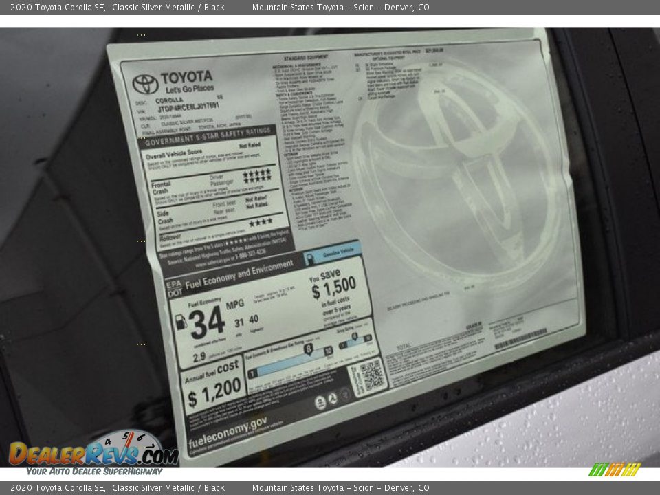 2020 Toyota Corolla SE Classic Silver Metallic / Black Photo #11