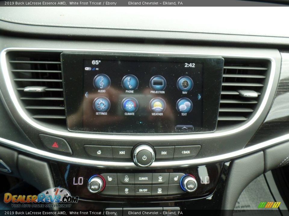 2019 Buick LaCrosse Essence AWD White Frost Tricoat / Ebony Photo #23