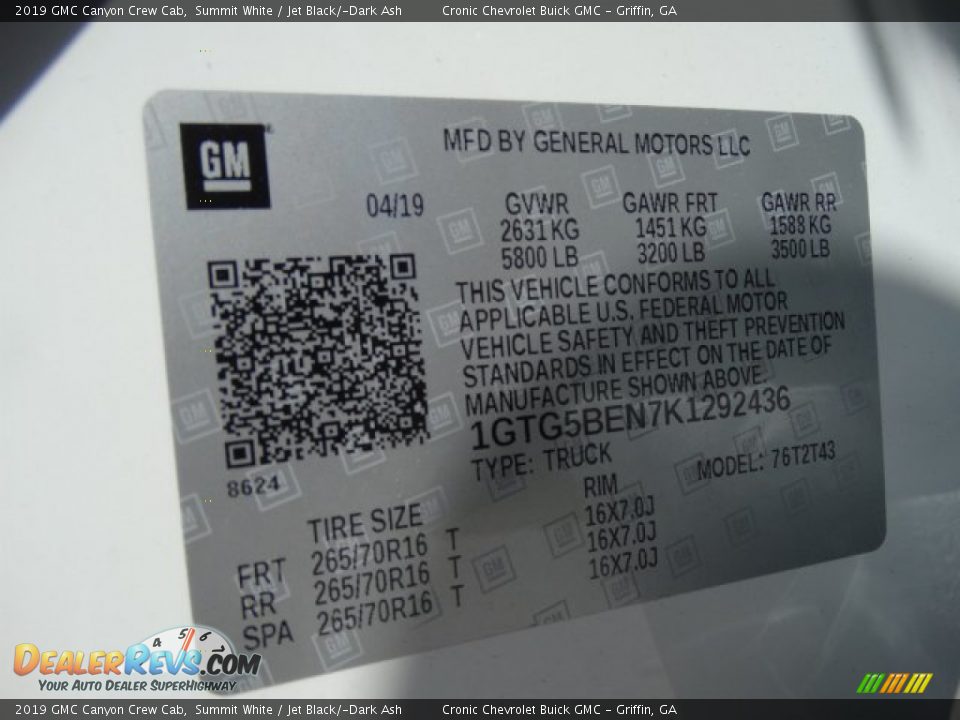 2019 GMC Canyon Crew Cab Summit White / Jet Black/­Dark Ash Photo #24