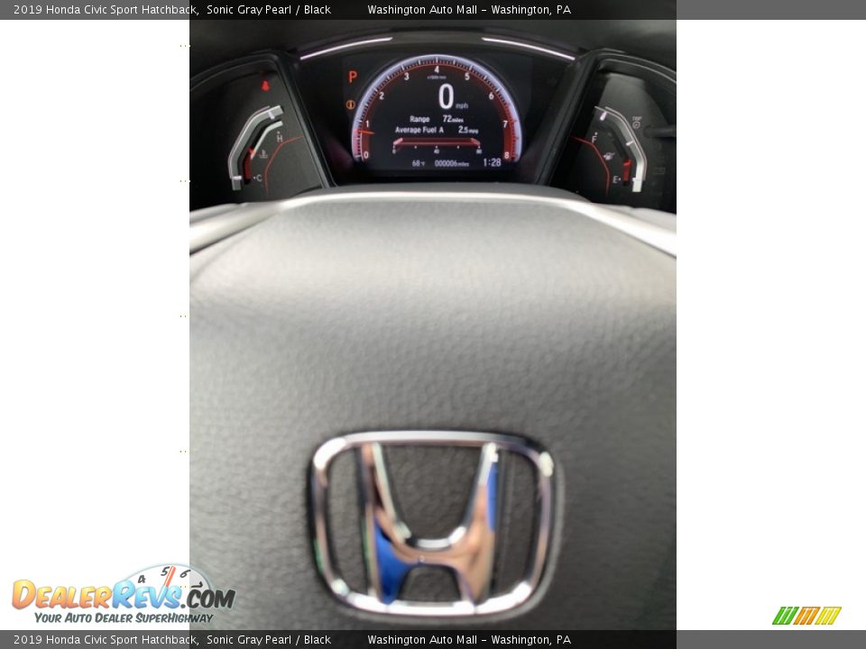2019 Honda Civic Sport Hatchback Sonic Gray Pearl / Black Photo #30
