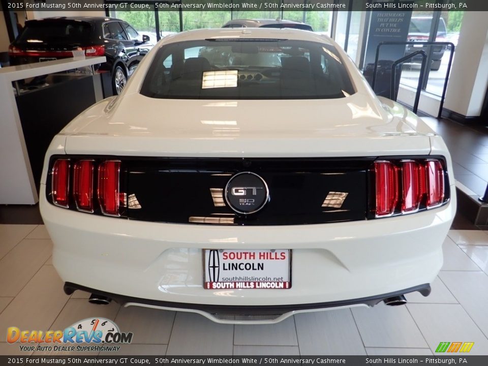 2015 Ford Mustang 50th Anniversary GT Coupe 50th Anniversary Wimbledon White / 50th Anniversary Cashmere Photo #3