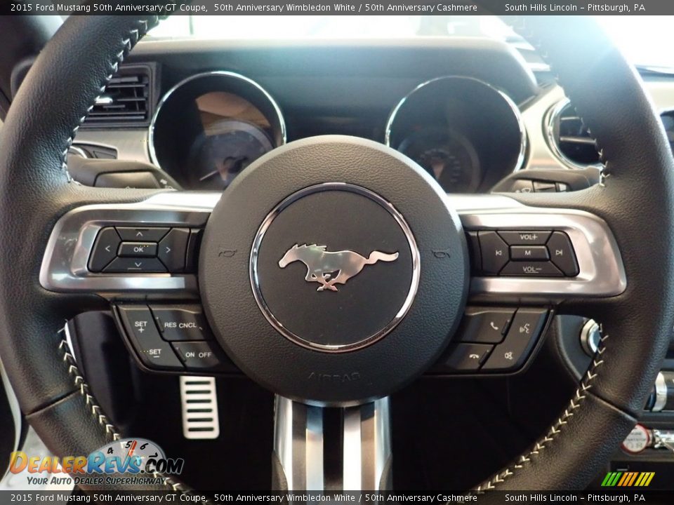 2015 Ford Mustang 50th Anniversary GT Coupe 50th Anniversary Wimbledon White / 50th Anniversary Cashmere Photo #20