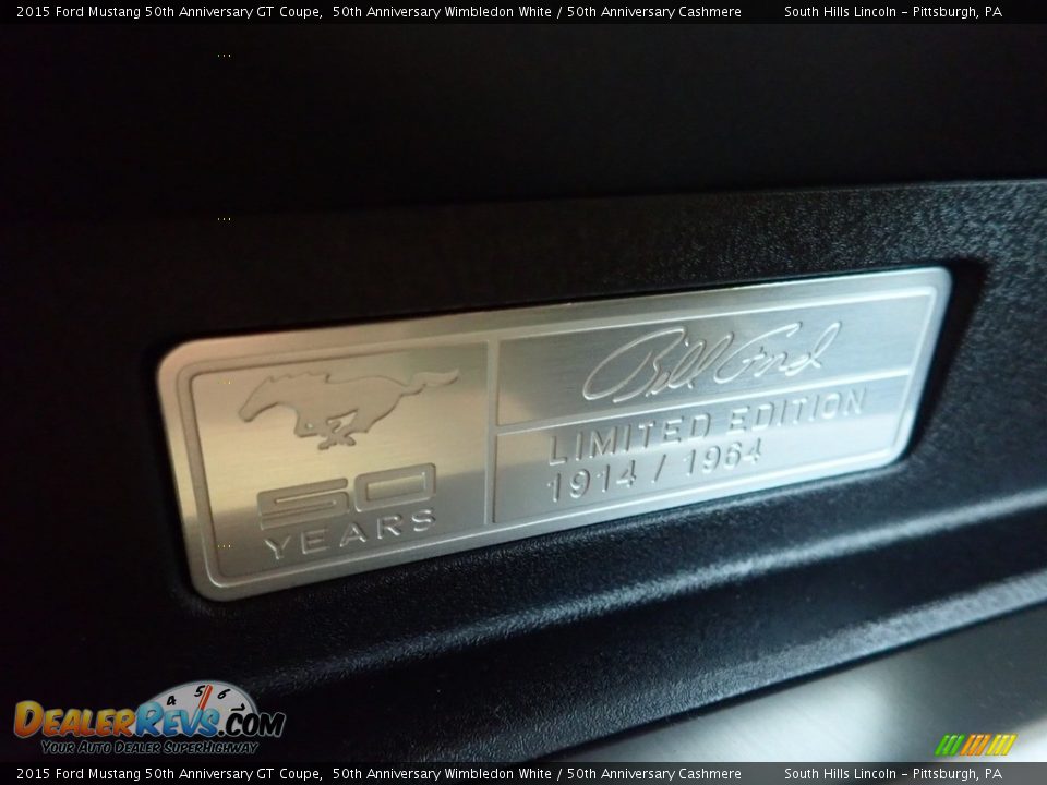 2015 Ford Mustang 50th Anniversary GT Coupe 50th Anniversary Wimbledon White / 50th Anniversary Cashmere Photo #23