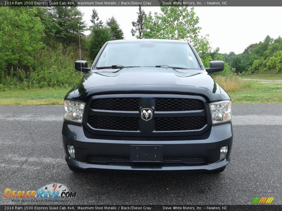 2014 Ram 1500 Express Quad Cab 4x4 Maximum Steel Metallic / Black/Diesel Gray Photo #3