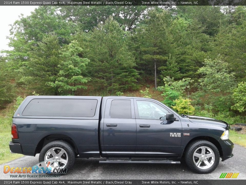 2014 Ram 1500 Express Quad Cab 4x4 Maximum Steel Metallic / Black/Diesel Gray Photo #5