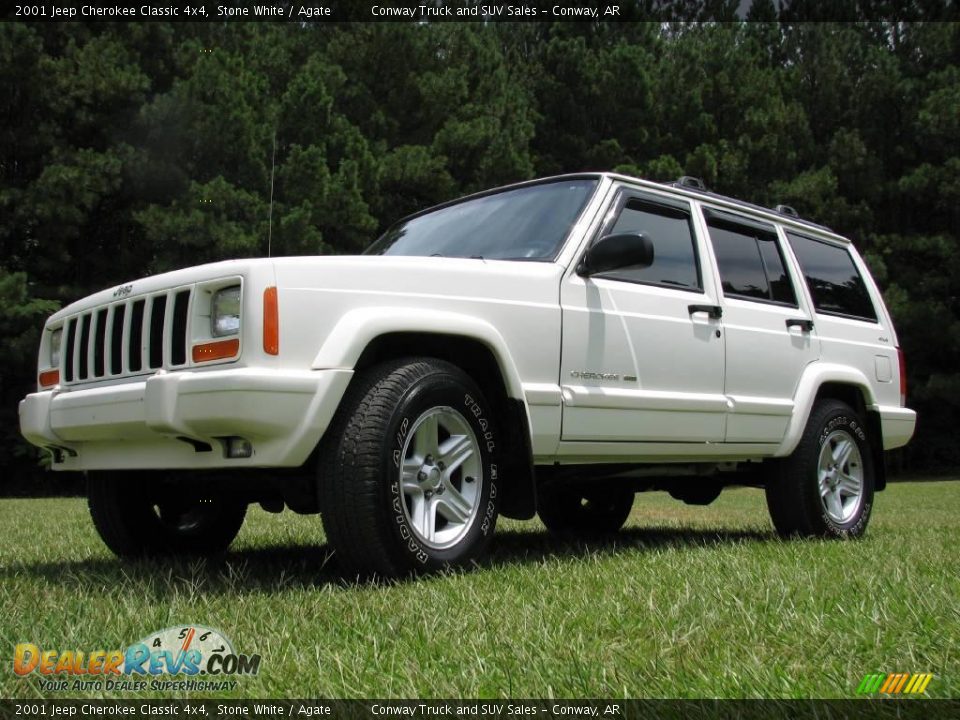 2001 Jeep Cherokee Classic 4x4 Stone White / Agate Photo #2