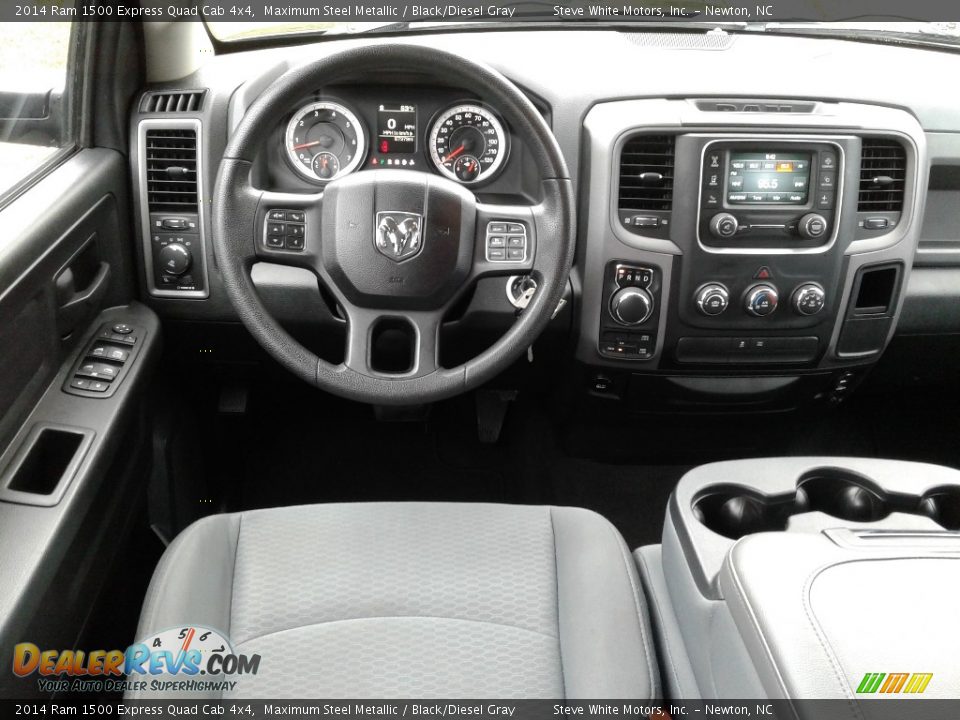 2014 Ram 1500 Express Quad Cab 4x4 Maximum Steel Metallic / Black/Diesel Gray Photo #27