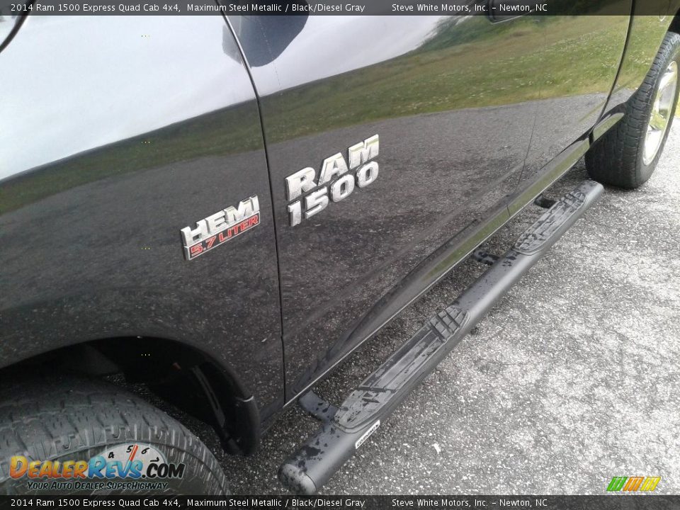 2014 Ram 1500 Express Quad Cab 4x4 Maximum Steel Metallic / Black/Diesel Gray Photo #28