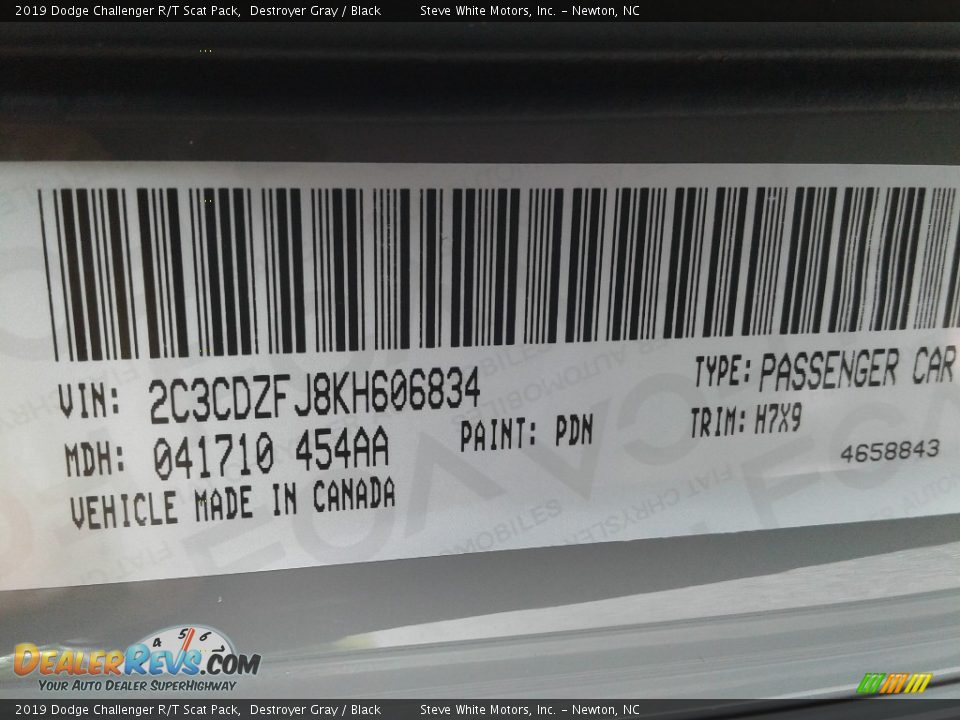 2019 Dodge Challenger R/T Scat Pack Destroyer Gray / Black Photo #32