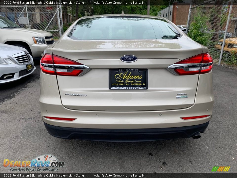 2019 Ford Fusion SEL White Gold / Medium Light Stone Photo #6