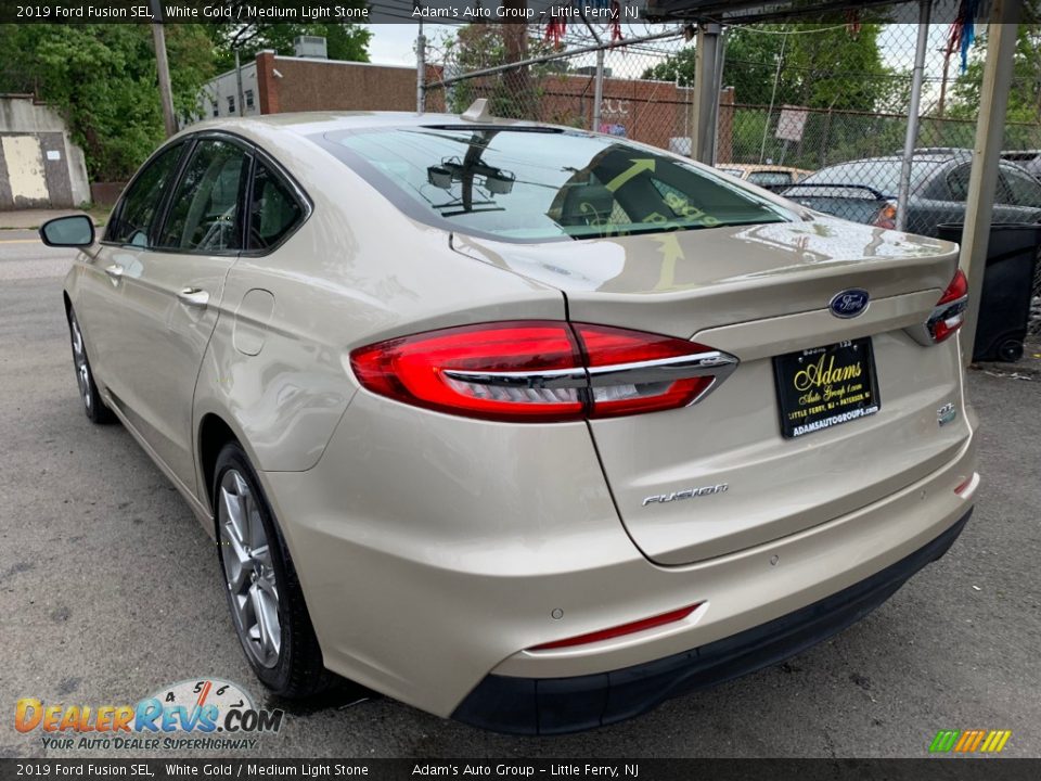 2019 Ford Fusion SEL White Gold / Medium Light Stone Photo #7