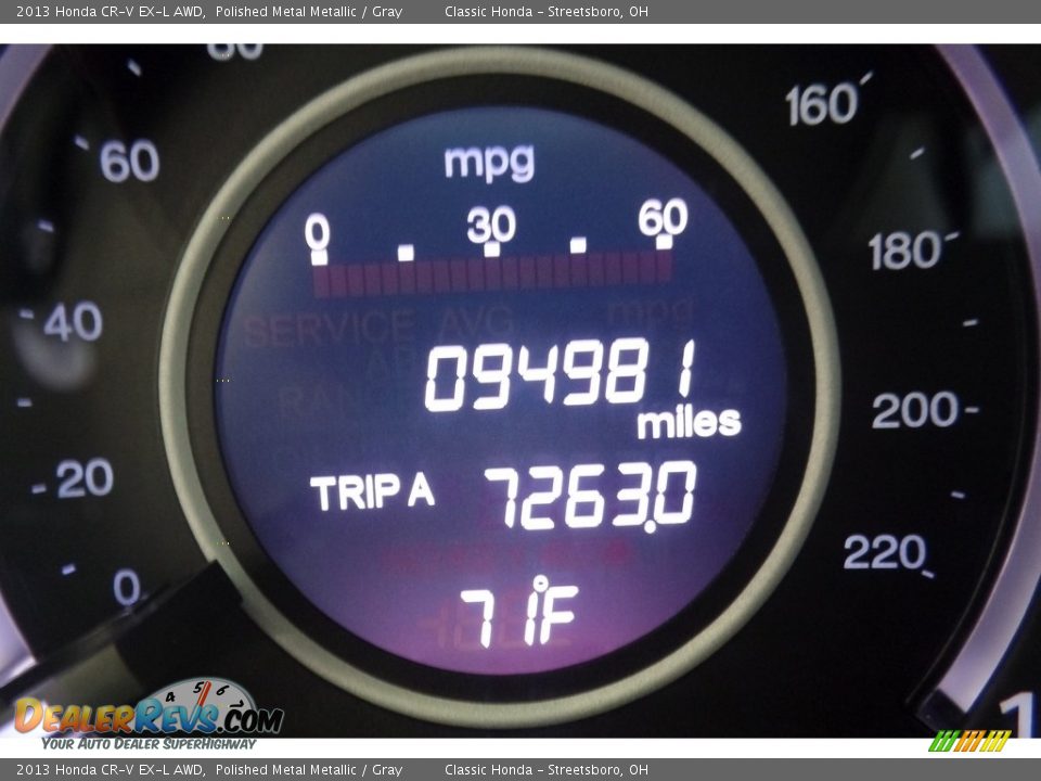 2013 Honda CR-V EX-L AWD Polished Metal Metallic / Gray Photo #31