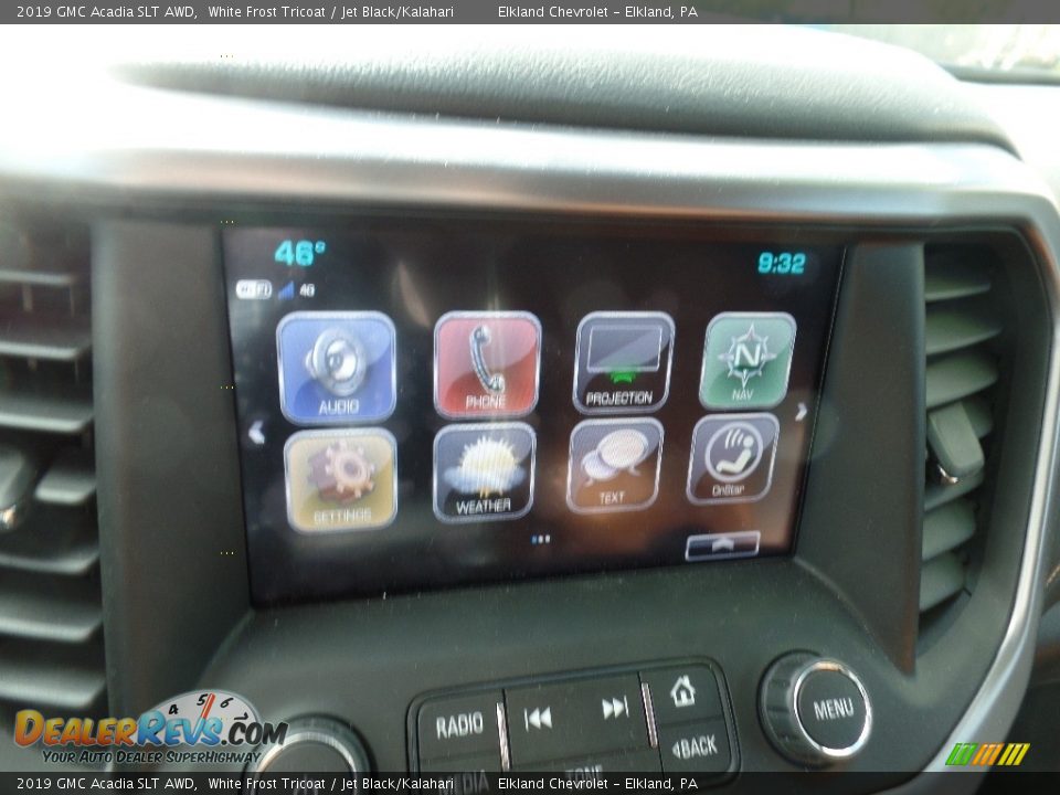 2019 GMC Acadia SLT AWD White Frost Tricoat / Jet Black/Kalahari Photo #34