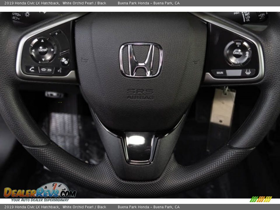 2019 Honda Civic LX Hatchback White Orchid Pearl / Black Photo #11