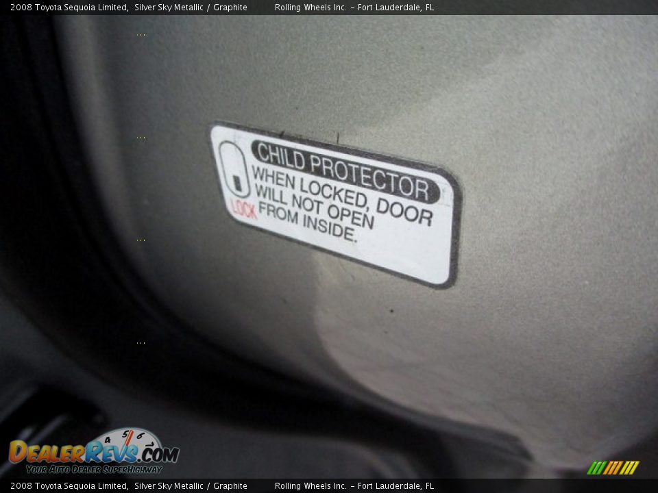 2008 Toyota Sequoia Limited Silver Sky Metallic / Graphite Photo #33