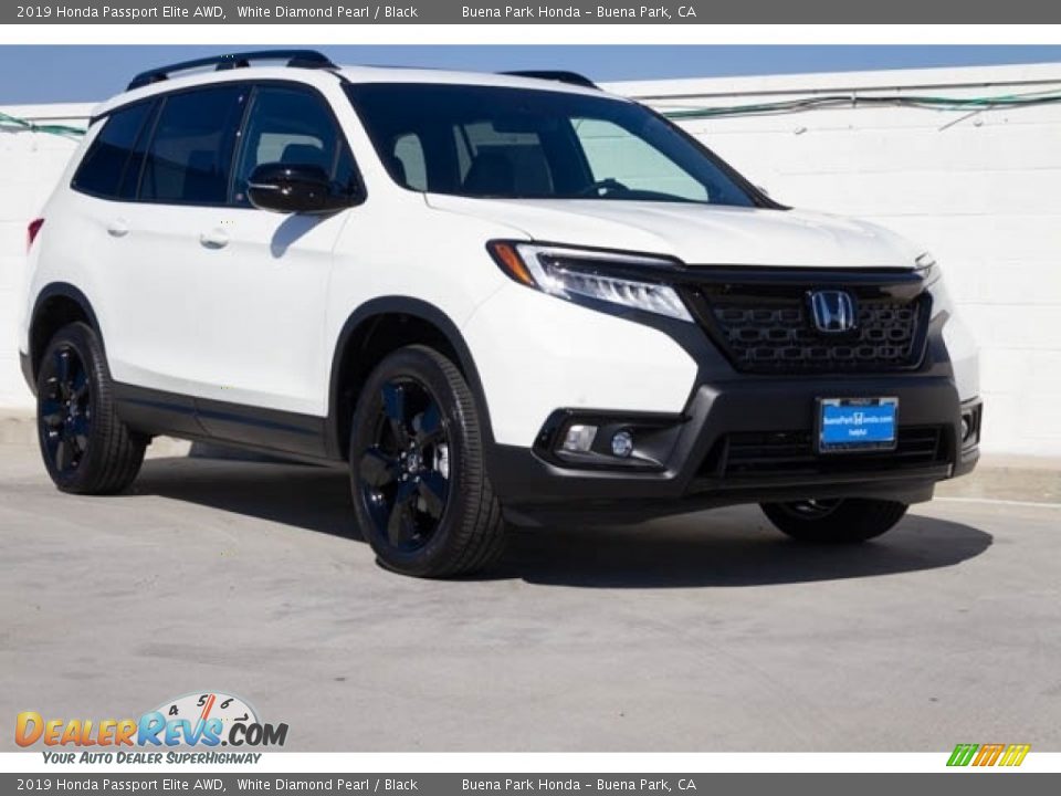 2019 Honda Passport Elite AWD White Diamond Pearl / Black Photo #1