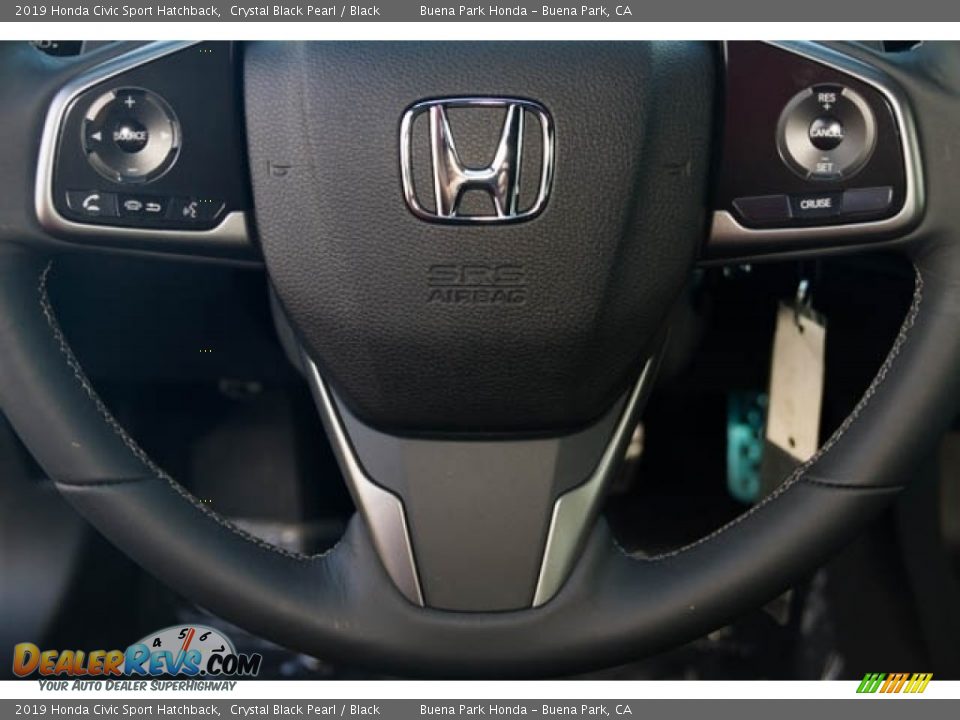 2019 Honda Civic Sport Hatchback Crystal Black Pearl / Black Photo #8