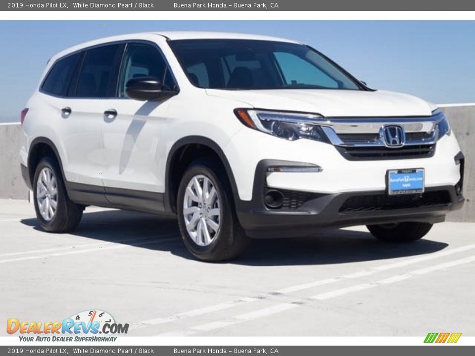 2019 Honda Pilot LX White Diamond Pearl / Black Photo #1