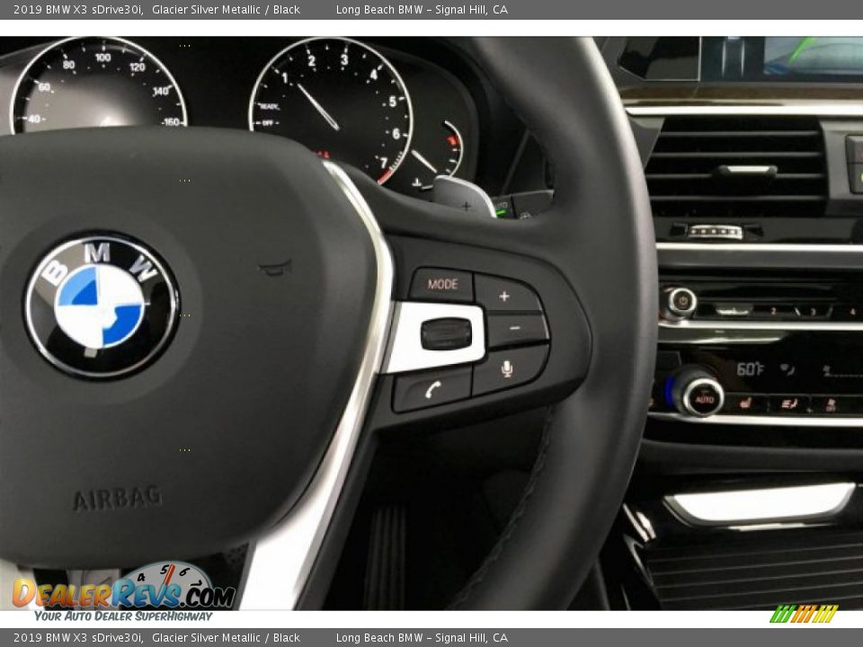 2019 BMW X3 sDrive30i Glacier Silver Metallic / Black Photo #15