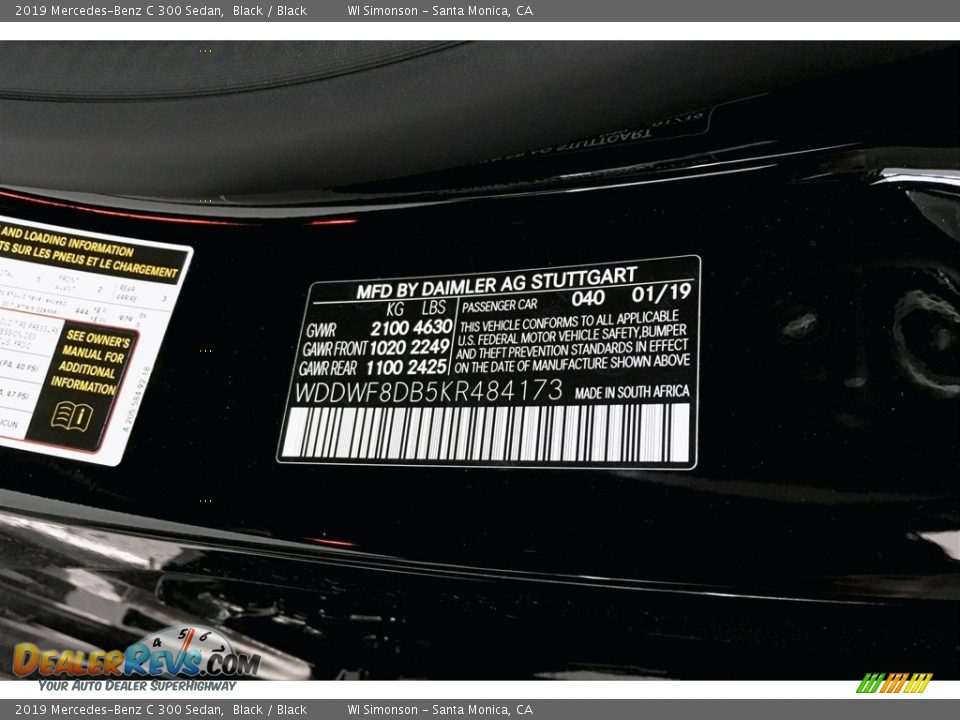 2019 Mercedes-Benz C 300 Sedan Black / Black Photo #11