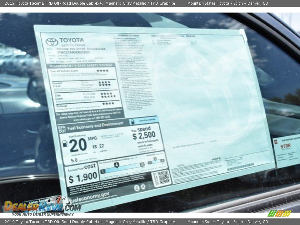 2019 Toyota Tacoma TRD Off-Road Double Cab 4x4 Magnetic Gray Metallic / TRD Graphite Photo #10
