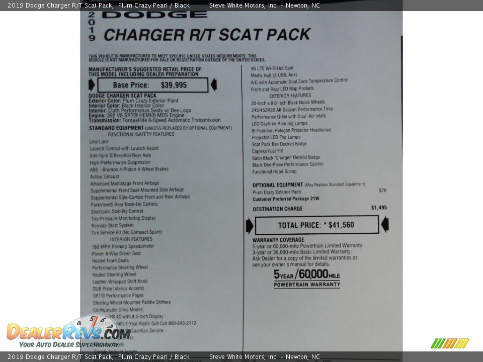 2019 Dodge Charger R/T Scat Pack Plum Crazy Pearl / Black Photo #36