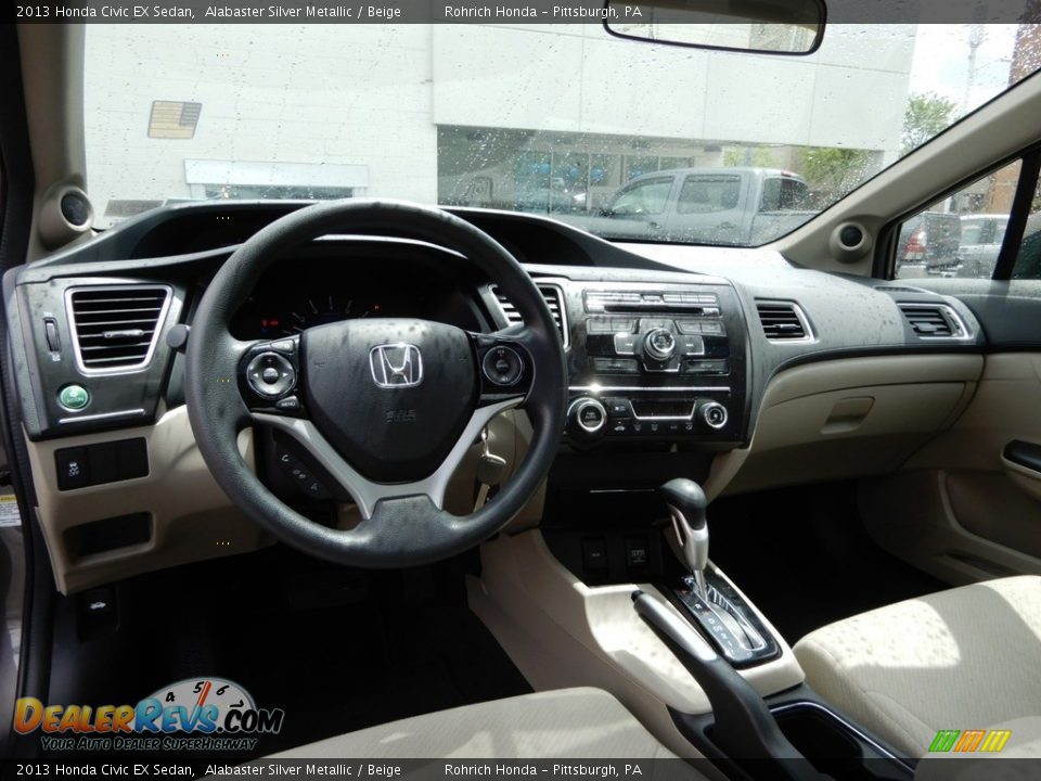 2013 Honda Civic EX Sedan Alabaster Silver Metallic / Beige Photo #8